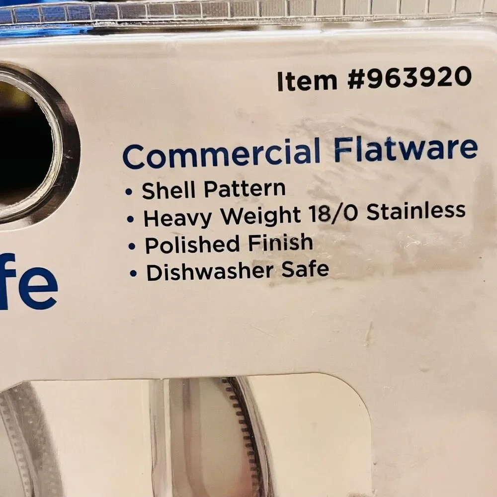 Clipper Commercial Flatware Dinner Knife 12 Pieces Shell Pattern 18/0 Stainless
